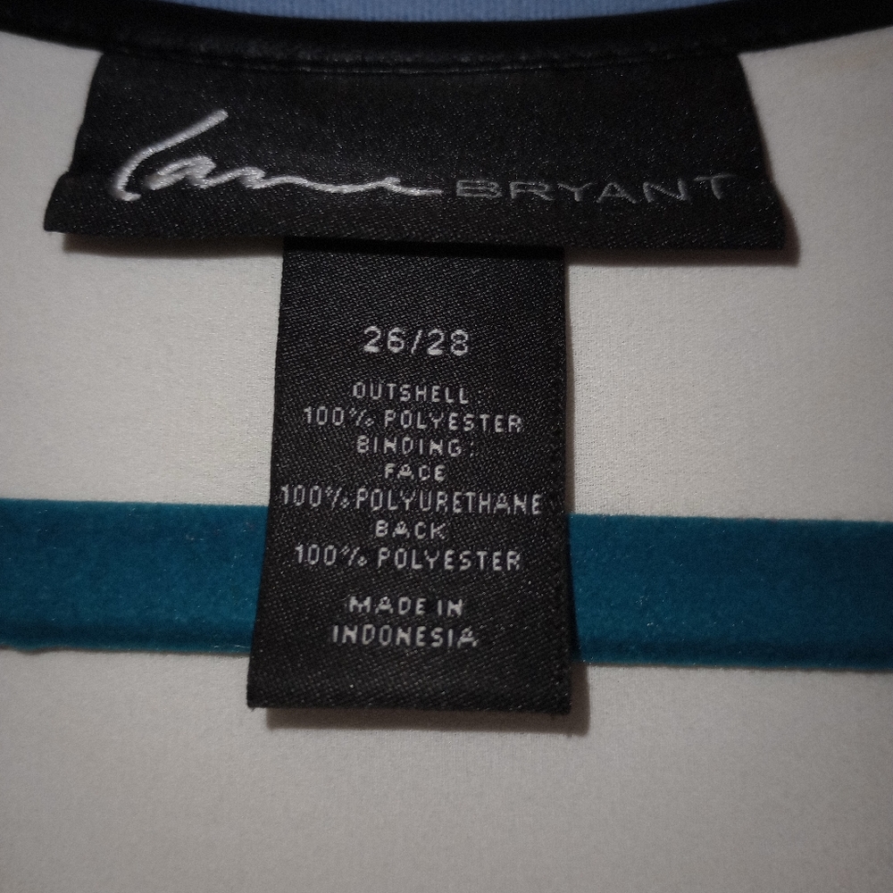Lane Bryant short sleeve, faux leather trimmed top - Picture 4 of 4